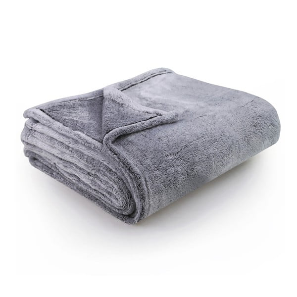 Fluff Одеяло от микрофибър, сиво, въглен, 150 x 200 cm - DecoKing