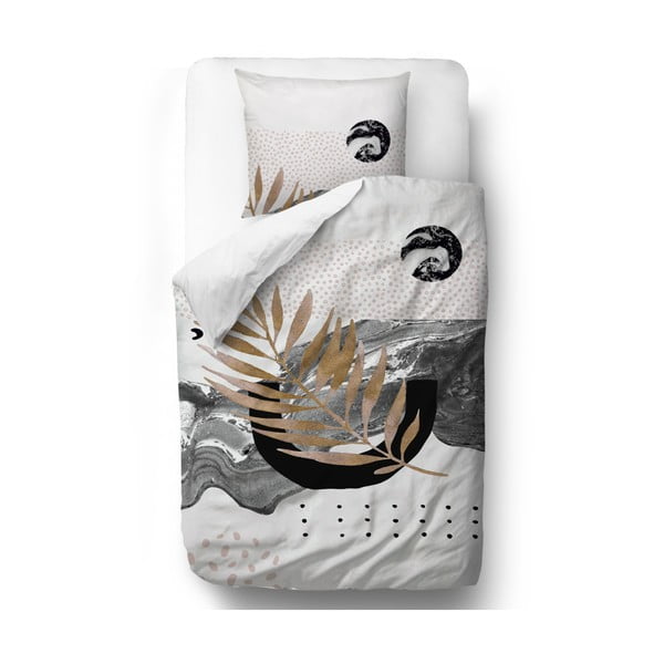 Спално бельо от памучен сатен , 135 x 200 cm Marbling Flow - Butter Kings
