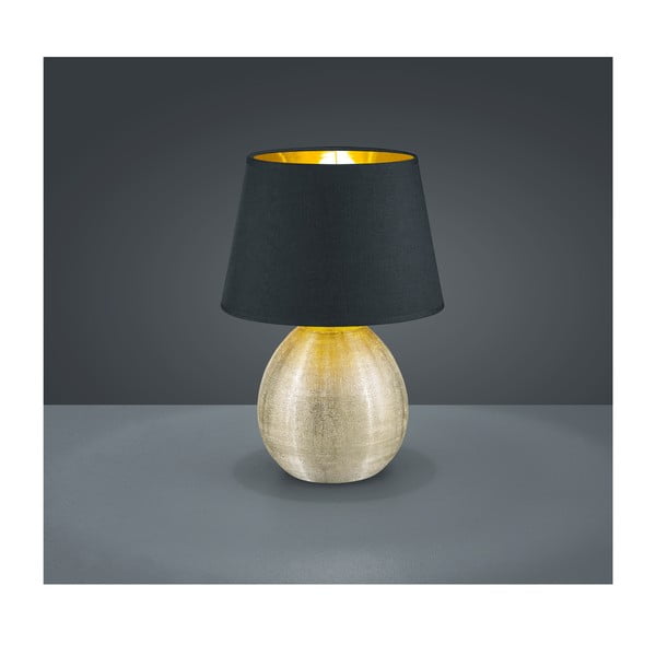 Черна настолна лампа от керамика и плат, височина 35 cm Luxor - Reality-image-1