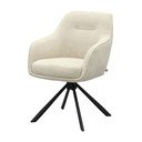 Кремав тапициран трапезен стол с подлакътници Avola – Unique Furniture