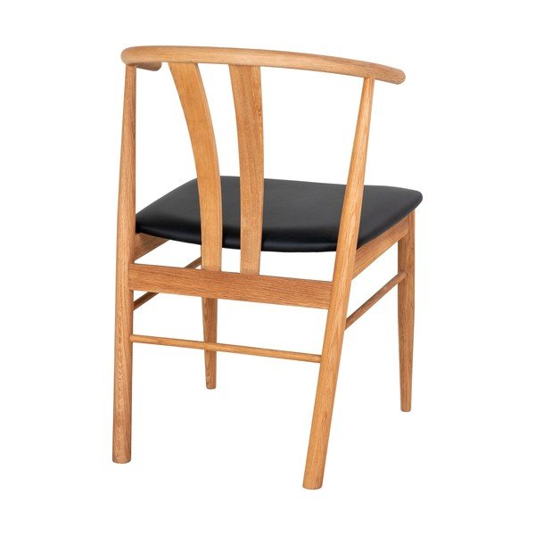 Трапезен стол от имитация на кожа в Черен и естествен цвят Artenara – House Nordic-image-2