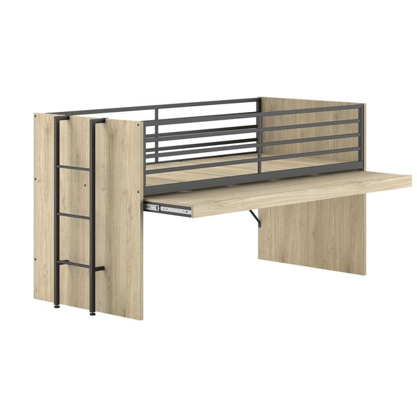 Повдигнато детско легло с включена подматрачна рамка в естествен цвят 90x200 cm Sam – Vipack