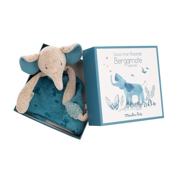 Синя подложка за спане Elephant - Moulin Roty-image-4