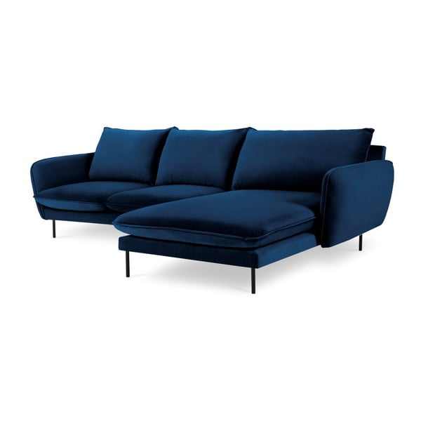 Ъглов диван от синьо кадифе , десен ъгъл Vienna - Cosmopolitan Design