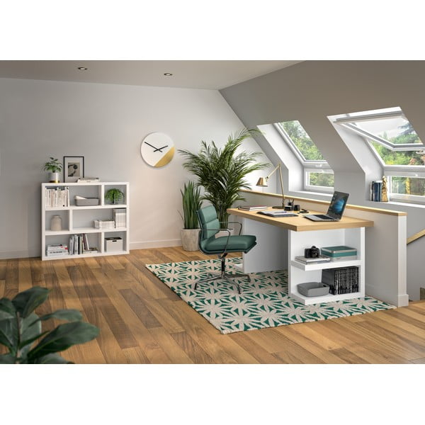 Бял шкаф за книги 120x105 cm Dublin - TemaHome-image-1