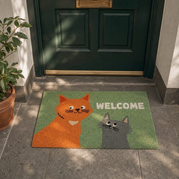 Килимче от кокосови влакна 73x43 cm Nine Lives - Rex London-image-1