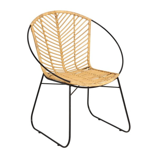 Комплект от 2 ратанови стола за хранене Carla и черна маса Strong - Bonami Essentials-image-4