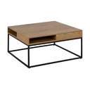 Масичка за кафе с дъбов плот в тъмно естествен цвят 80x80 cm Willford – Actona