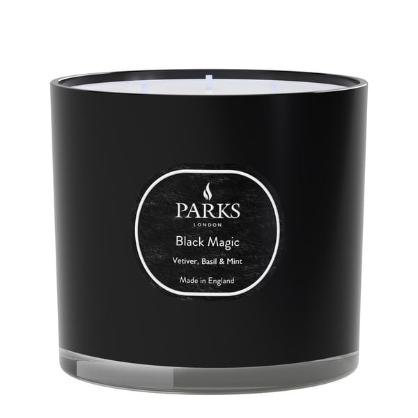 Свещ с аромат на ветивер, босилек и мента Black Magic, време на горене 56 ч. - Parks Candles London