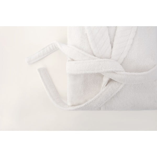 Бял памучен халат за баня размер L/XL - Foutastic-image-3