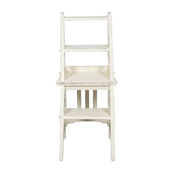 Bílá židle z mahagonového dřeva a skládací žebřík v jednom Biscottini Claudia-image-1