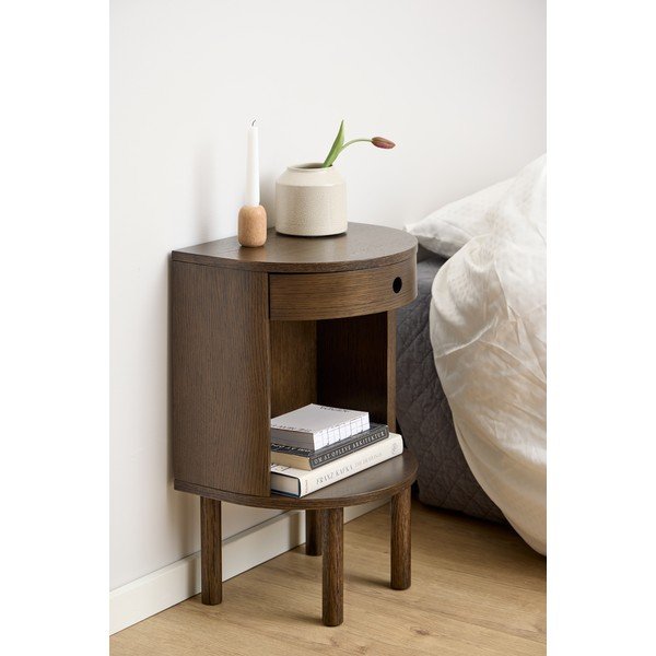 Нощно шкафче от декор от дъб  в тъмно естествен цвят Paron – Actona-image-1