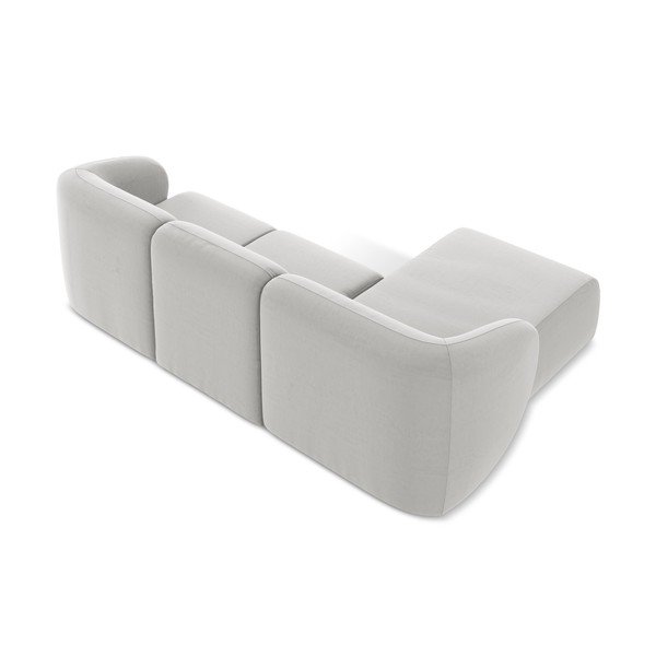 Светлосив кадифен ъглов диван (ляв ъгъл) Lani – Makamii-image-3