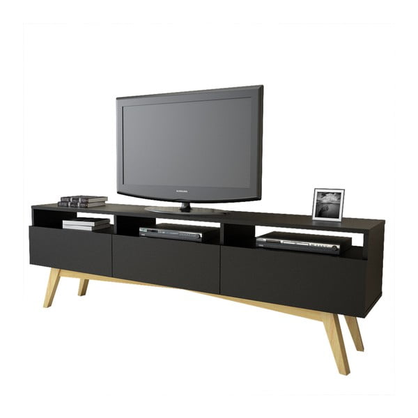 Černý TV stolek Magenta Home Lucy, šířka 240 cm