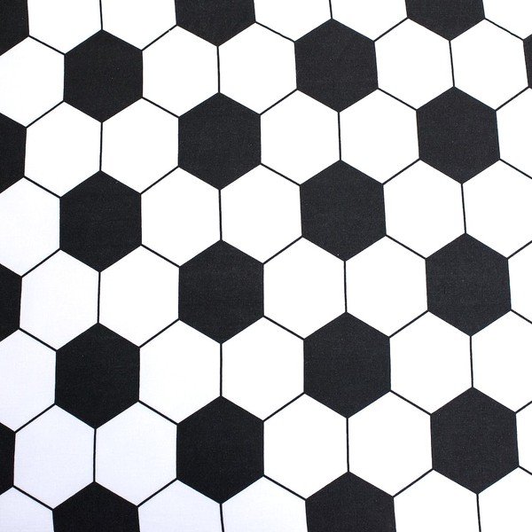 Черно-бял еластичен единичен памучен детски чаршаф 90x200 cm Football – Jerry Fabrics-image-2