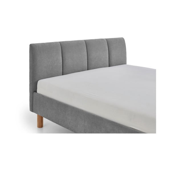 Сиво единично легло 120x200 cm тапицирано без ламелно дъно Joker – Meise Möbel-image-4