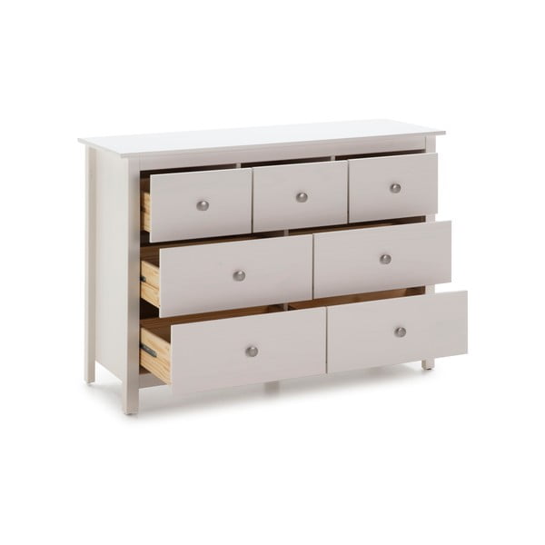 Бял нисък скрин от масивен бор 110x80 cm Berna – Marckeric-image-3