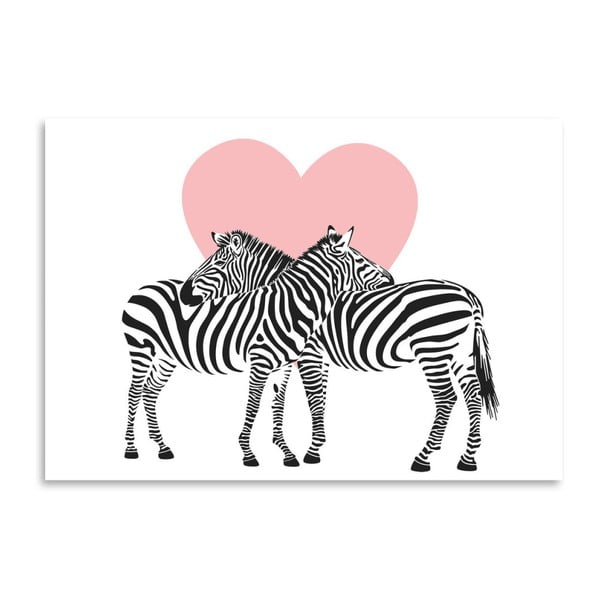 Plakát Americanflat Zebra Couple, 30 x 42 cm