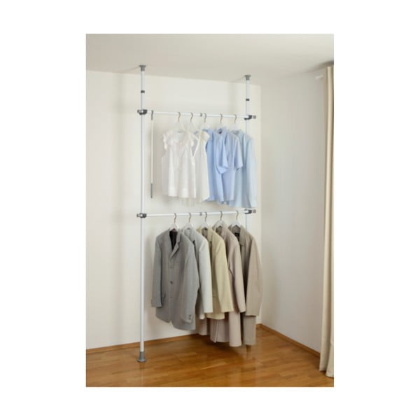 Бяла метална телескопична стойка за дрехи Herkules – Wenko-image-1