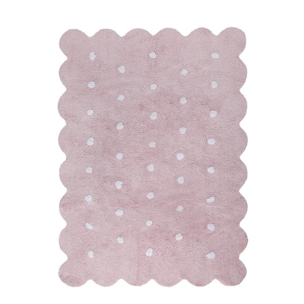 Růžový bavlněný ručně vyráběný koberec Lorena Canals Biscuit, 120 x 160 cm