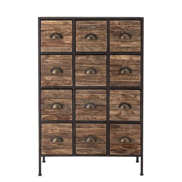 Метален скрин в черен и кафяв цвят 60,5x92x33,5 cm Matteo – Bloomingville