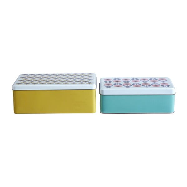 Декоративни метални кутии за съхранение с капак в комплект от 2 броя Joni - Premier Housewares