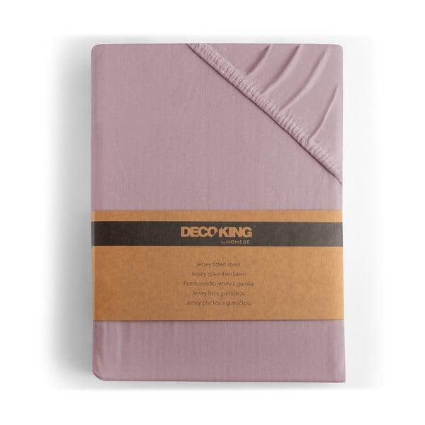 Сиво-розов еластичен чаршаф от джърси 160x200 cm Amber – Restilo-image-4