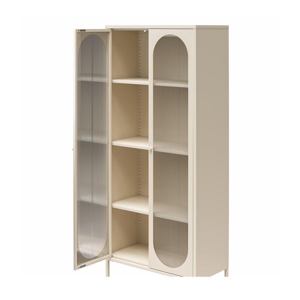 Кремава метална витрина 80x186x40 cm Luna – Støraa-image-3
