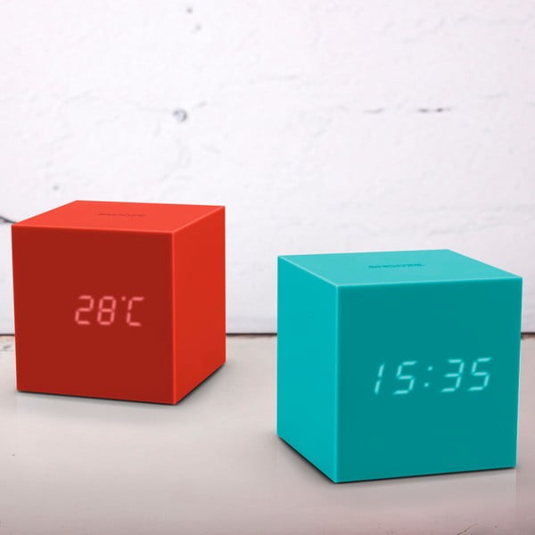 Тюркоазен LED будилник Gravity Cube Gravity Cube Click - Gingko-image-1