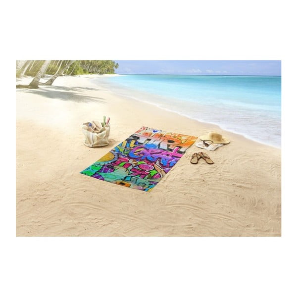 Plážová osuška s potiskem Good Morning Graffity, 150 x 75 cm-image-1