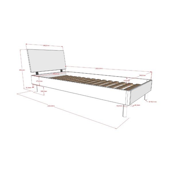 Бяло единично легло 90x200 cm от масивен бук с включена подматрачна рамка Forrest – Vipack-image-2
