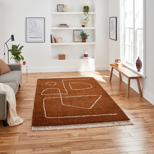 Червен килим от теракота , 160 x 220 cm Boho - Think Rugs-image-1