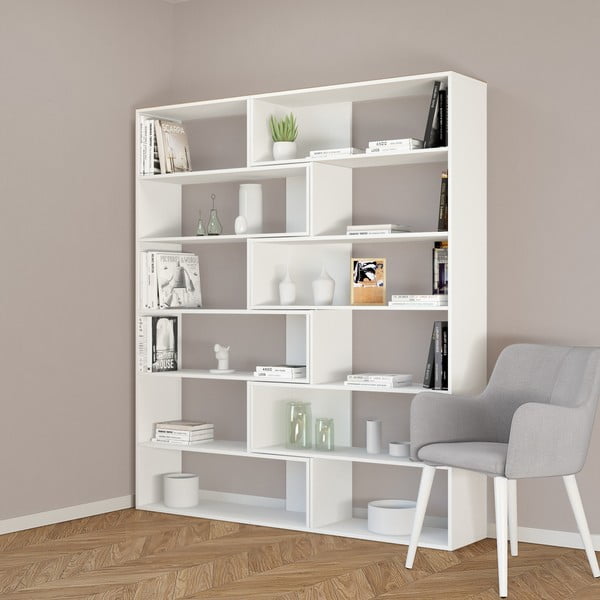 Бял ъглов шкаф за книги Twin, височина 179 cm - Homemania-image-3