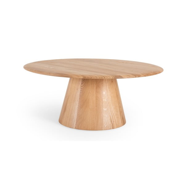 Кръгла масичка за кафе от масивен дъб в естествен цвят ø 80 cm Mushroom – Gazzda-image-4