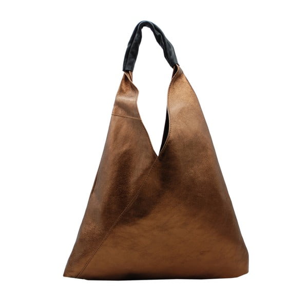Чанта от естествена кожа в цвят мед Karma - Andrea Cardone