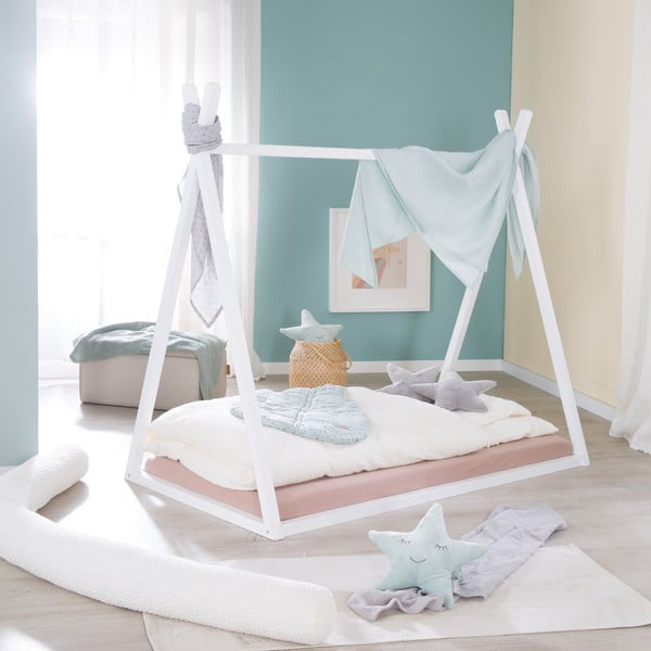 Бяло детско легло тип къща 70x140 cm Montessori – Roba-image-2