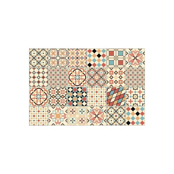 Комплект от 24 стикера за стена Azulejos Sofiana, 15 x 15 cm - Ambiance-image-2