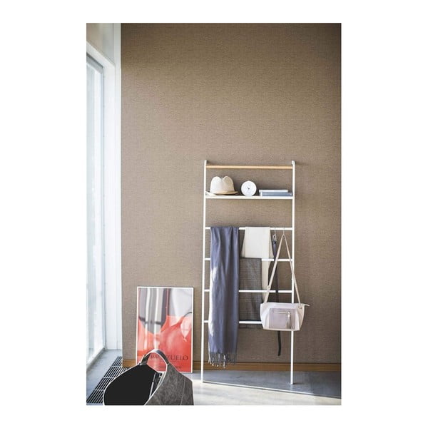 Бяла закачалка за дрехи с рафт Стълба Tower - YAMAZAKI-image-2