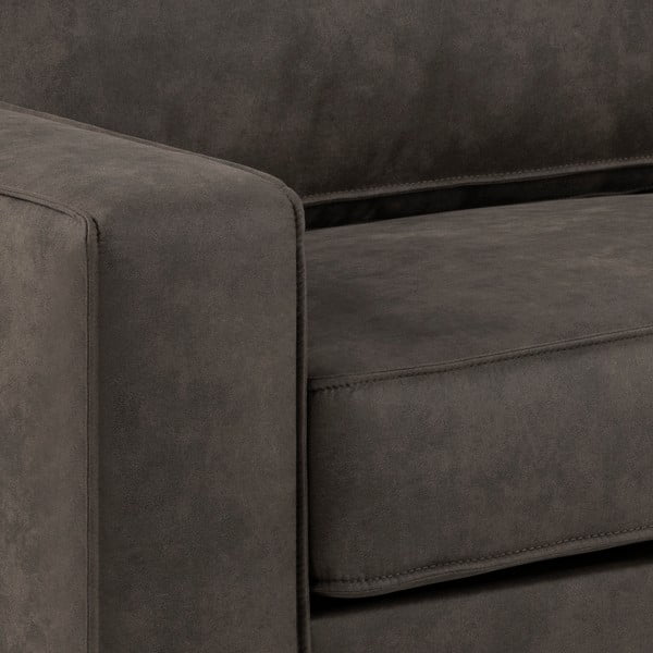 Антрацитно сив диван от изкуствена кожа , 193 см Jesolo - Actona-image-1