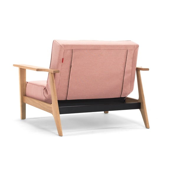 Světle růžové rozkládací křeslo s područkami Innovation Splitback Frej-image-2