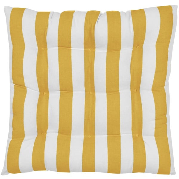 Жълто-бяла памучна възглавница за сядане , 40 x 40 cm Timon - Westwing Collection