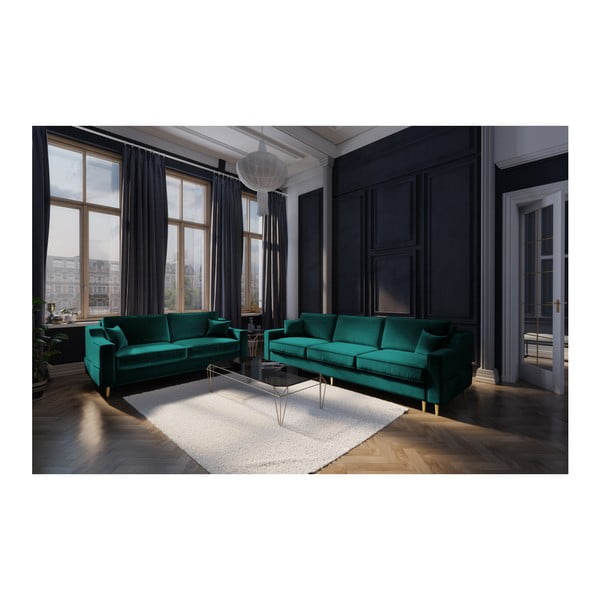 Зелен двуместен диван Marigold - Mazzini Sofas-image-4