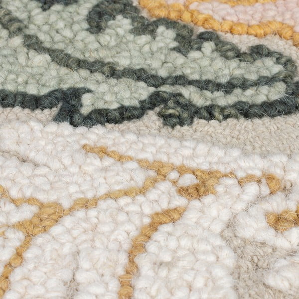 Светлорозова ръчно изработена вълнена пътека 60x230 cm Daphne Shaped Floral – Flair Rugs-image-4