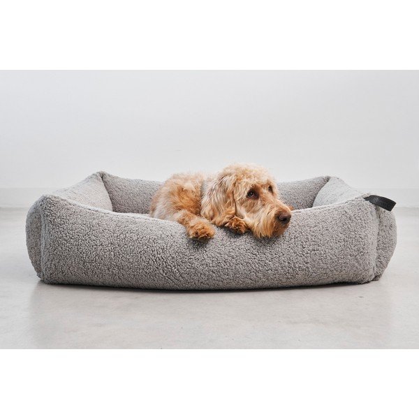Сиво легло за куче от плат букле 65x80 cm Senso Pebble S/M – MiaCara-image-2
