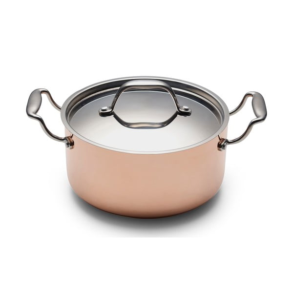 Съд от неръждаема стомана/мед с капак за индукция 3 л - Blomsterbergs