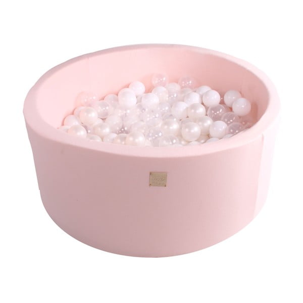 Розов бебешки басейн с 300 топки MeowBaby Pearls, ø 90 x 40 cm - Meowbaby