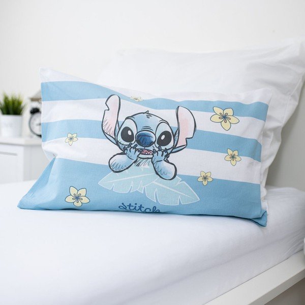 Светлосиньо памучно детско спално бельо за детско креватче 100x135 cm Lilo & Stitch "Tropical Hugs" – Jerry Fabrics-image-2