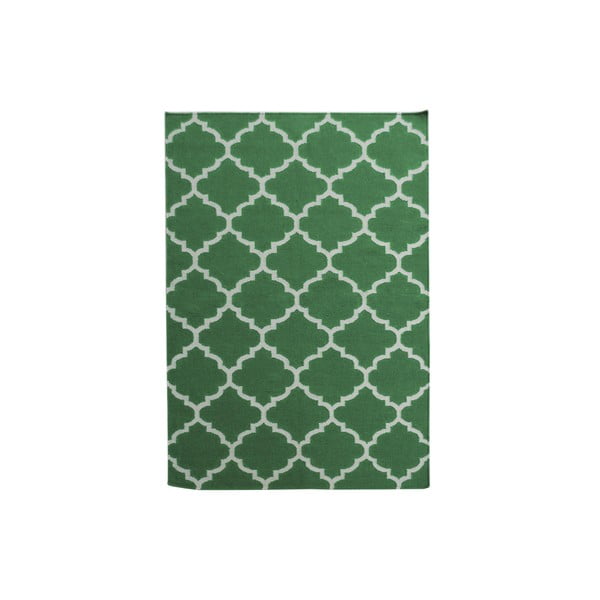 Zelený vlněný koberec Elizabeth, 300x200cm