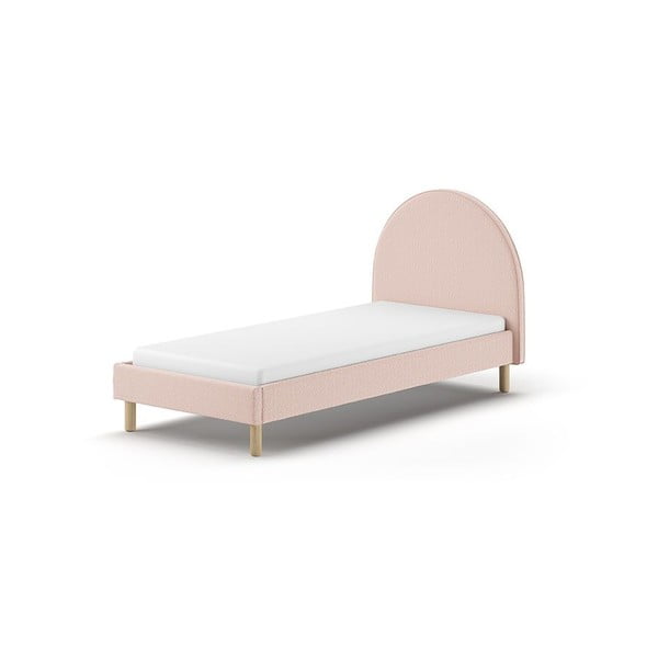 Розово тапицирано единично легло с решетка 90x200 cm MOON - Vipack