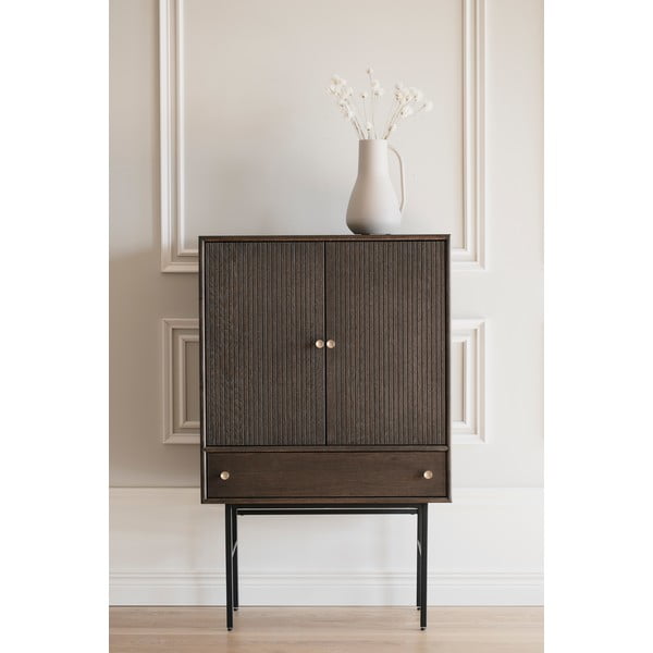 Кафяв скрин с дъбов фурнир , ширина 79 см Clearbrook - Rowico-image-1